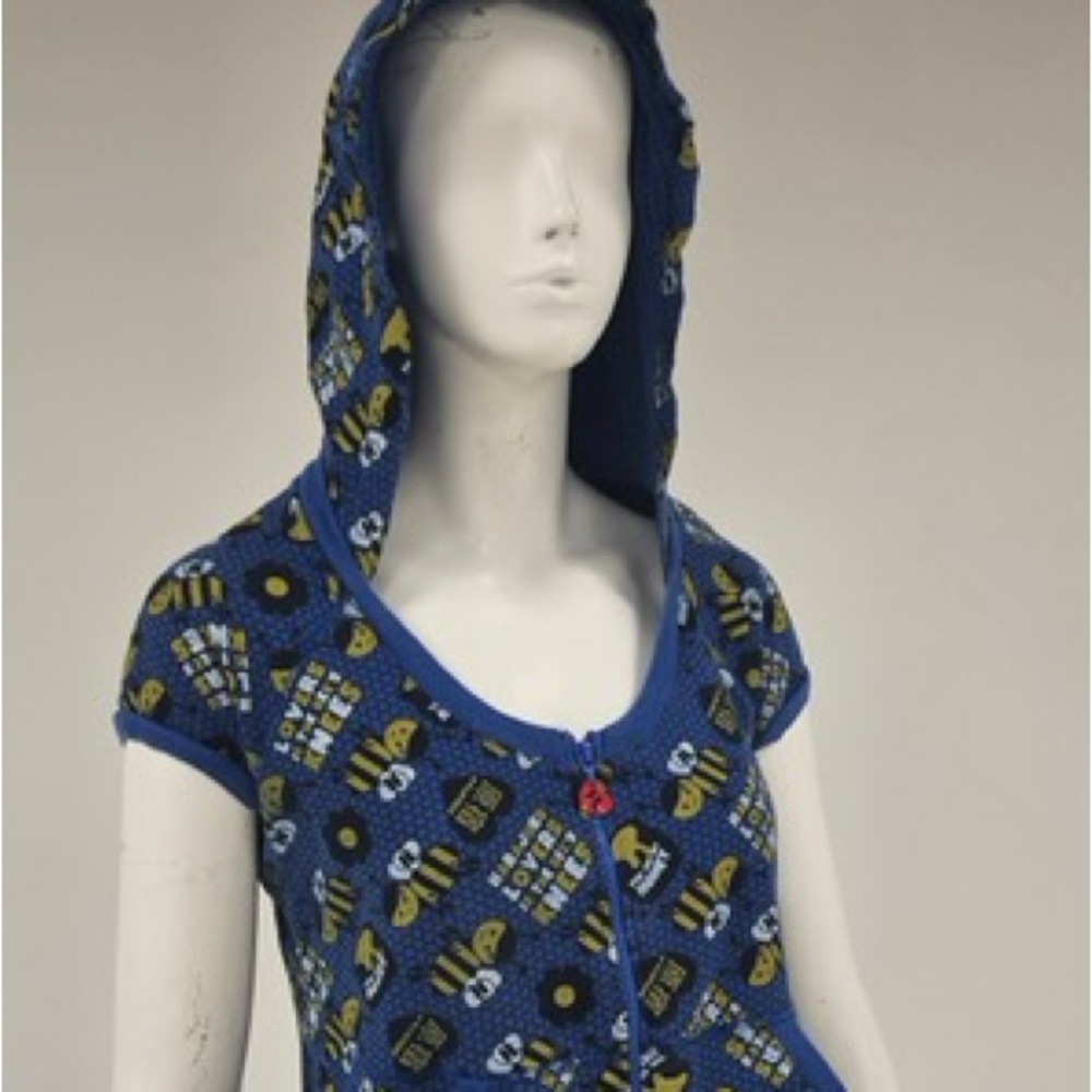 Harajuku Lovers Blue Short Sleeve Hoodie